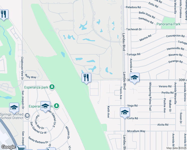 map of restaurants, bars, coffee shops, grocery stores, and more near 29793 West Laguna Drive in Cathedral City