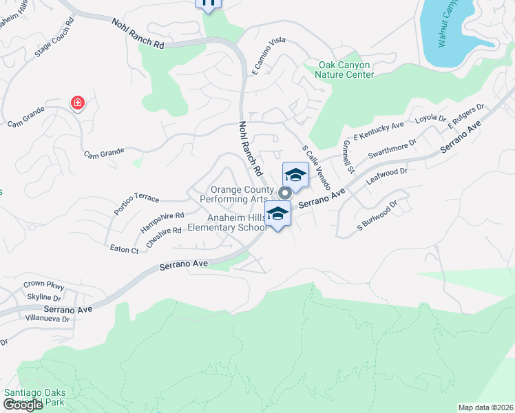 map of restaurants, bars, coffee shops, grocery stores, and more near 8440 East Altaview Drive in Orange