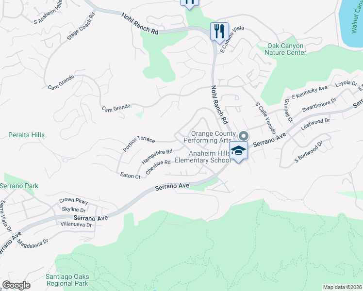 map of restaurants, bars, coffee shops, grocery stores, and more near 8157 Hampshire Road in Orange