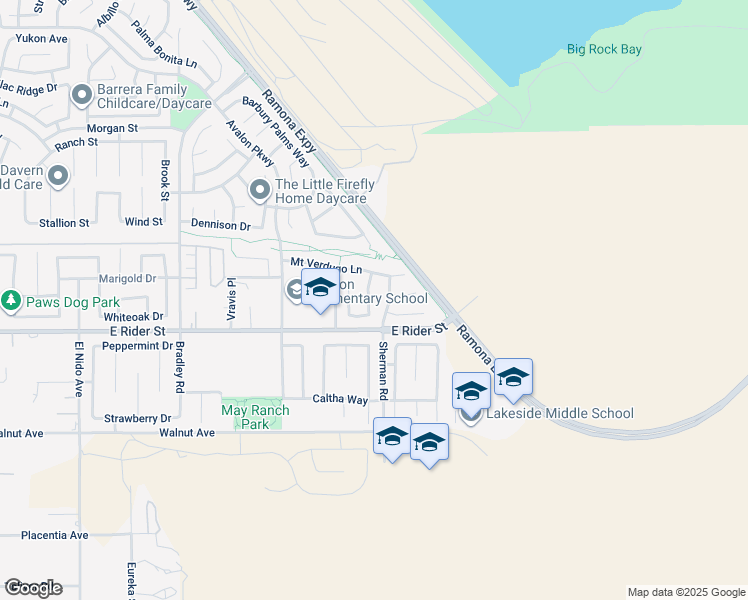 map of restaurants, bars, coffee shops, grocery stores, and more near 3325 Hammock Street in Perris