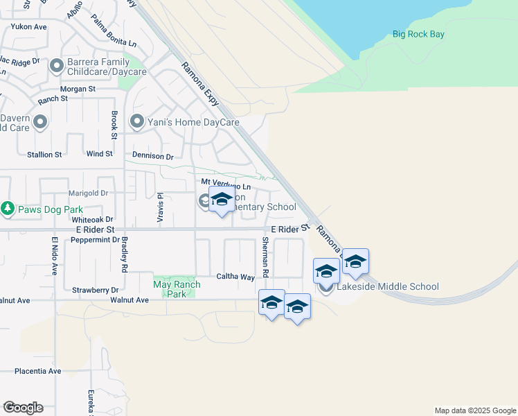 map of restaurants, bars, coffee shops, grocery stores, and more near 3325 Hammock Street in Perris