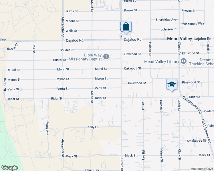 map of restaurants, bars, coffee shops, grocery stores, and more near 20875 Verta Street in Perris
