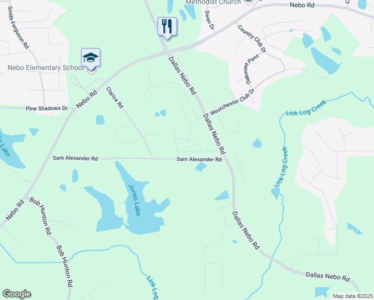map of restaurants, bars, coffee shops, grocery stores, and more near 145 Silver Leaf Trace in Paulding County