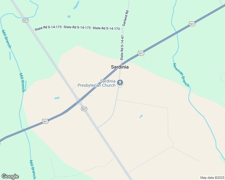 map of restaurants, bars, coffee shops, grocery stores, and more near 1385 Garland Road in New Zion