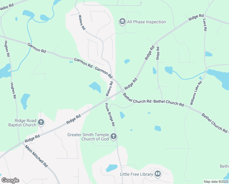 map of restaurants, bars, coffee shops, grocery stores, and more near 6778 Ridge Road in Douglasville