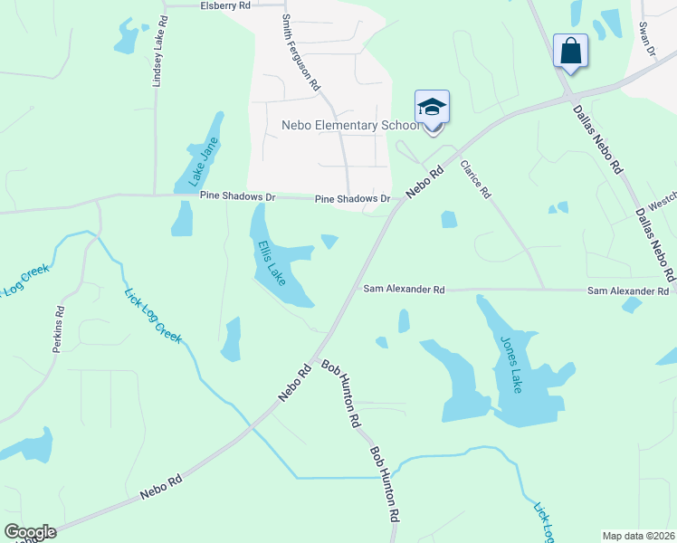 map of restaurants, bars, coffee shops, grocery stores, and more near 2455 Nebo Road in Dallas