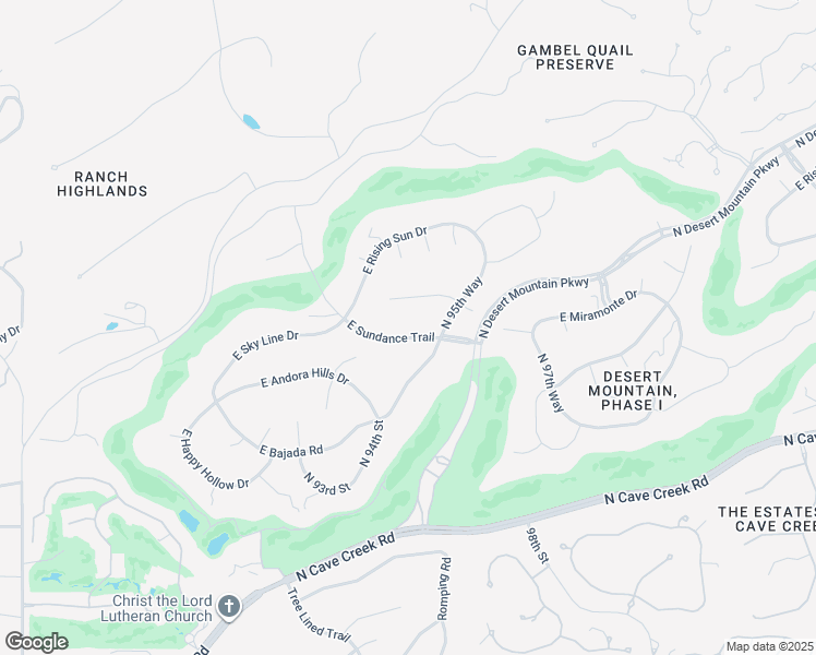 map of restaurants, bars, coffee shops, grocery stores, and more near 9515 East Sundance Trail in Scottsdale