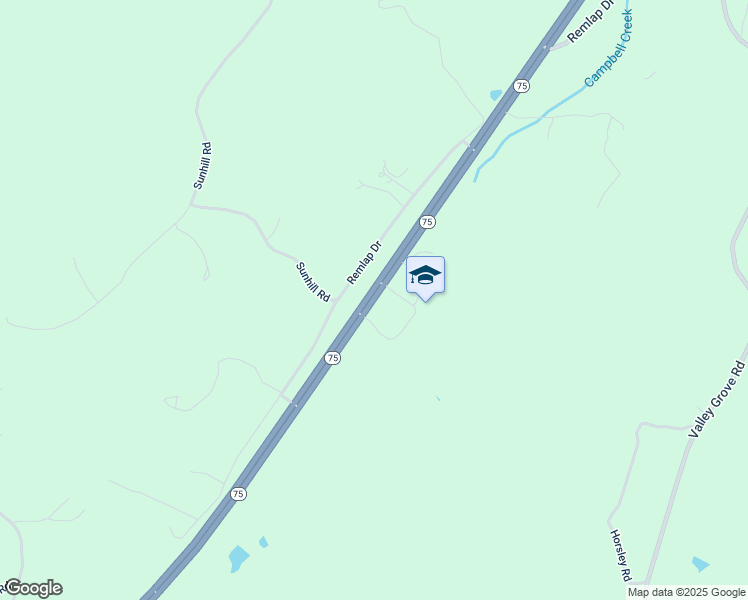 map of restaurants, bars, coffee shops, grocery stores, and more near 18770 Alabama 75 in Remlap