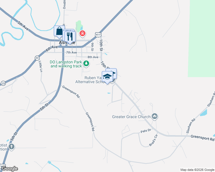 map of restaurants, bars, coffee shops, grocery stores, and more near 470 10th Street in Ashville