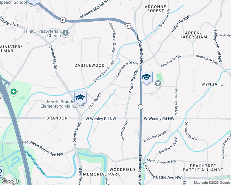 map of restaurants, bars, coffee shops, grocery stores, and more near 770 Arden Close Northwest in Atlanta