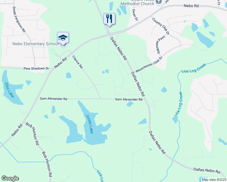 map of restaurants, bars, coffee shops, grocery stores, and more near 233 Silver Leaf Trace in Paulding County