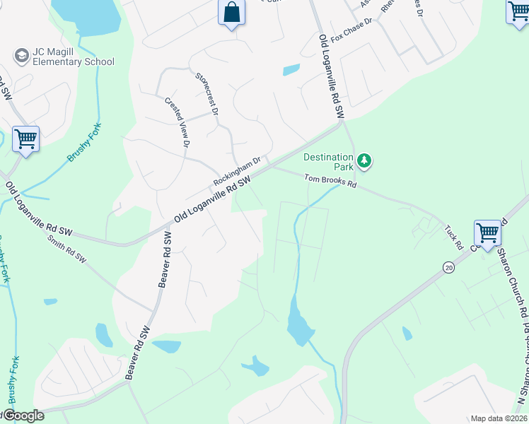 map of restaurants, bars, coffee shops, grocery stores, and more near 4253 Tom Brooks Road in Loganville