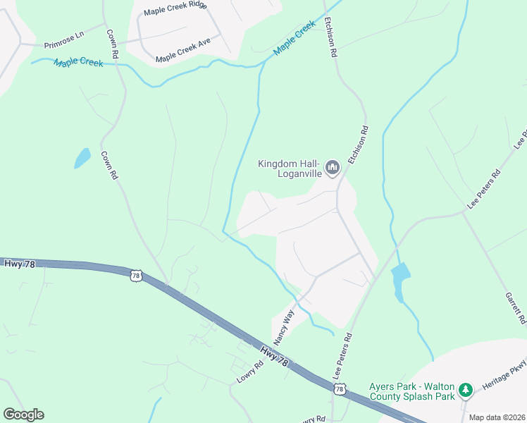 map of restaurants, bars, coffee shops, grocery stores, and more near 3025 Wood Valley Court in Loganville