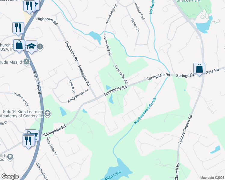 map of restaurants, bars, coffee shops, grocery stores, and more near 2935 Springdale Road in Snellville