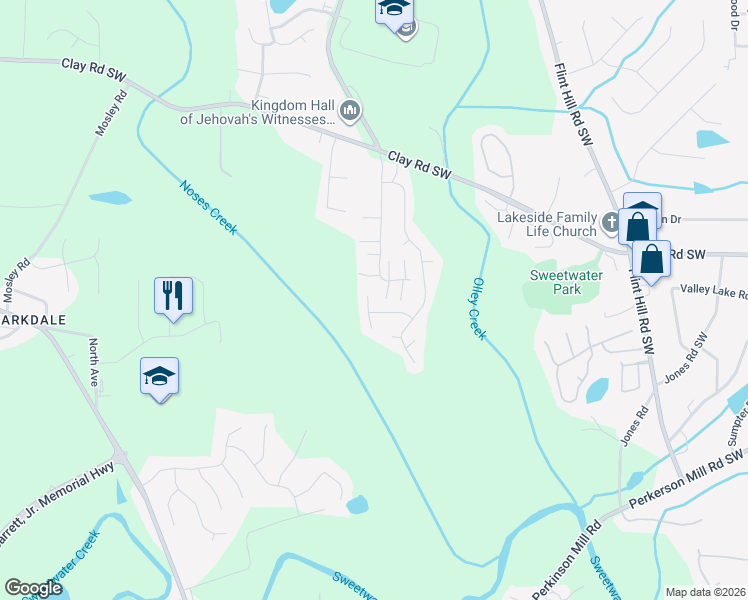 map of restaurants, bars, coffee shops, grocery stores, and more near 4609 Egret Court in Austell