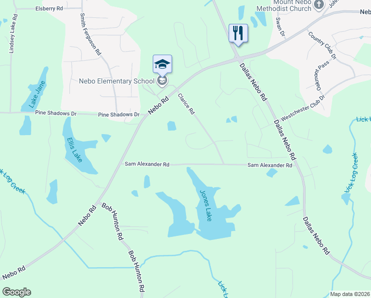 map of restaurants, bars, coffee shops, grocery stores, and more near 181 Triplet Trail in Douglasville