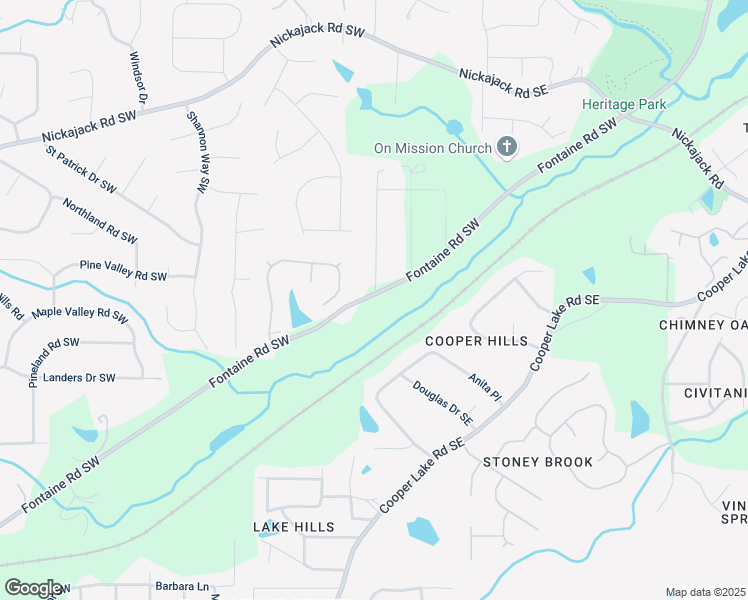 map of restaurants, bars, coffee shops, grocery stores, and more near 0 Fontaine Road Southwest in Mableton