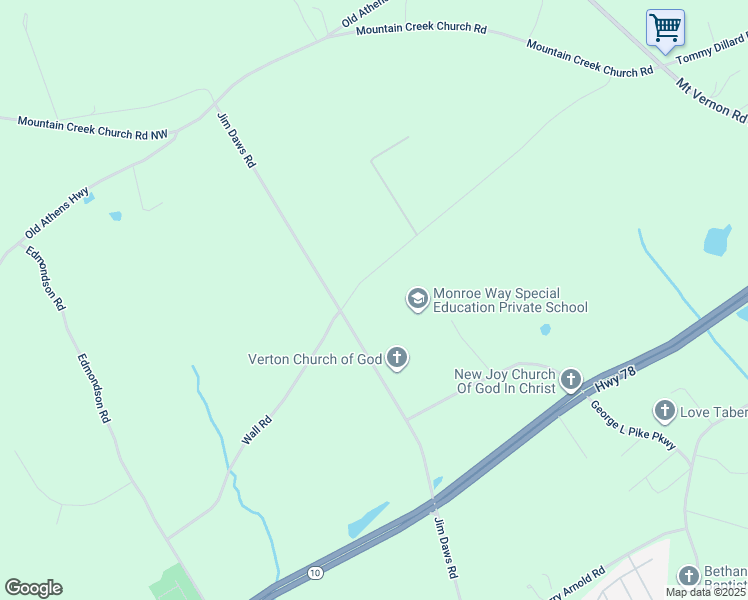 map of restaurants, bars, coffee shops, grocery stores, and more near 2165 Wall Road in Monroe