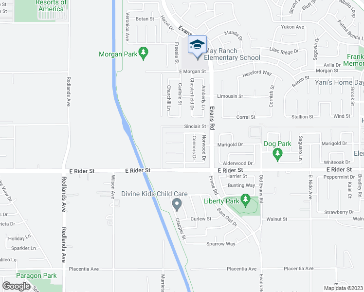 map of restaurants, bars, coffee shops, grocery stores, and more near 887 Caden Place in Perris