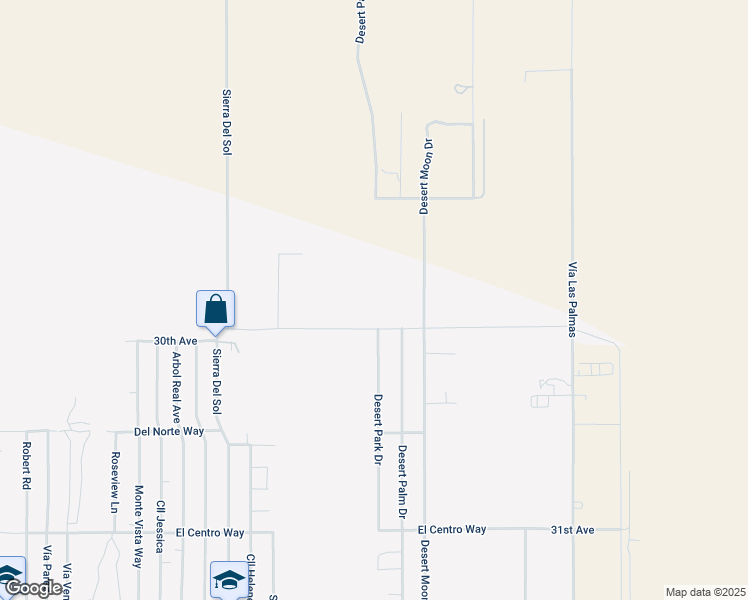 map of restaurants, bars, coffee shops, grocery stores, and more near 30th Avenue in Thousand Palms