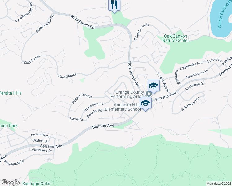map of restaurants, bars, coffee shops, grocery stores, and more near 8272 Norfolk Avenue in Orange