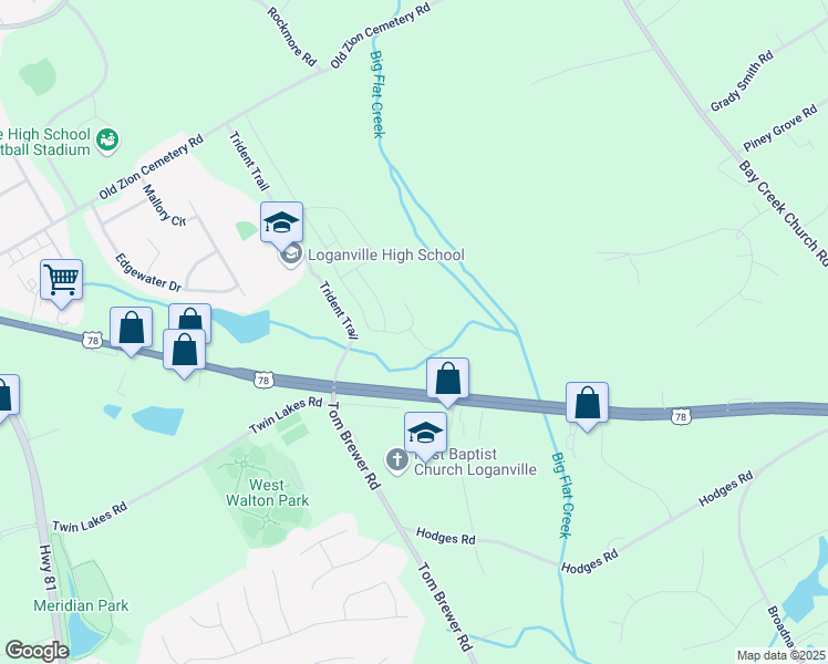 map of restaurants, bars, coffee shops, grocery stores, and more near 3209 U.S. 78 in Loganville