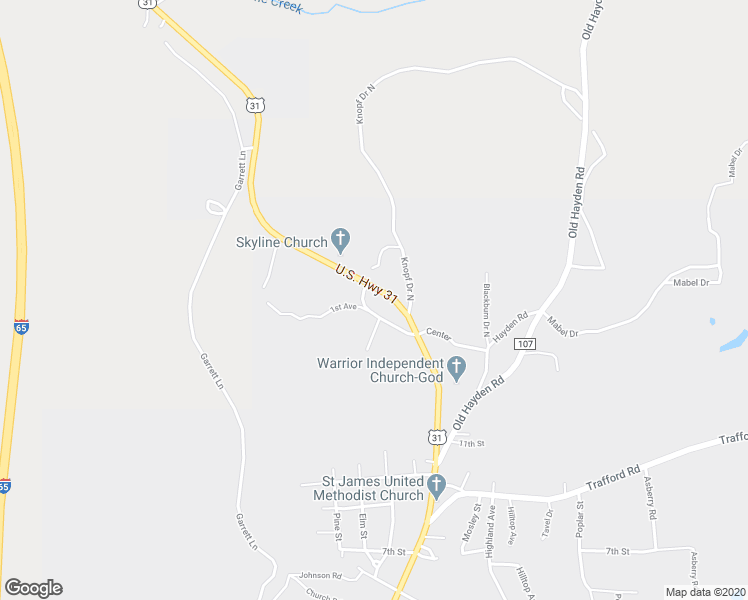 map of restaurants, bars, coffee shops, grocery stores, and more near 512 1st Avenue in Warrior