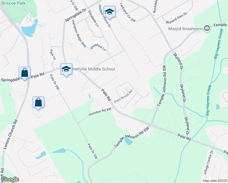 map of restaurants, bars, coffee shops, grocery stores, and more near 3346 Pate Creek View in Snellville