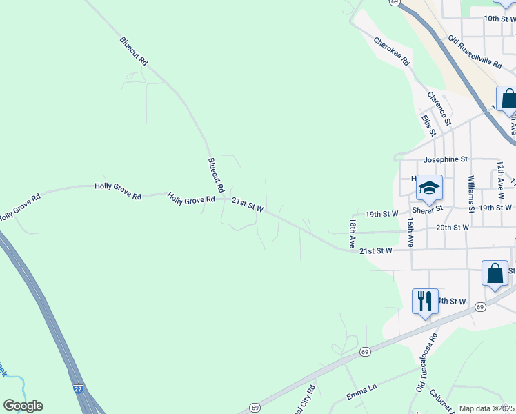 map of restaurants, bars, coffee shops, grocery stores, and more near in Jasper