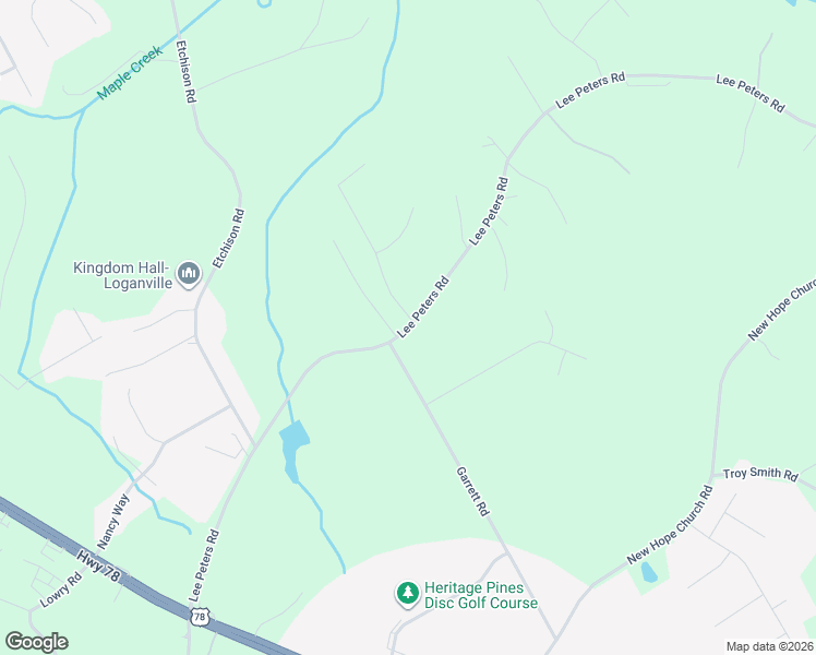 map of restaurants, bars, coffee shops, grocery stores, and more near 1271 Lee Peters Road in Loganville