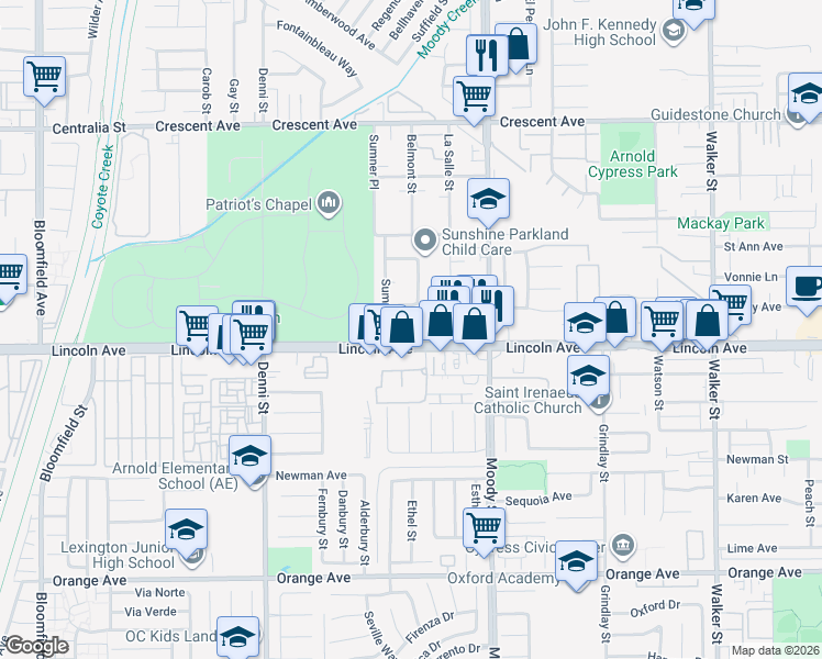 map of restaurants, bars, coffee shops, grocery stores, and more near 4842 Sapphire Way in Cypress