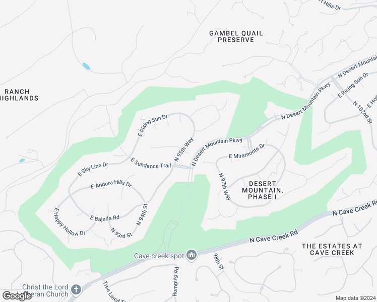 map of restaurants, bars, coffee shops, grocery stores, and more near 38305 North 95th Way in Scottsdale