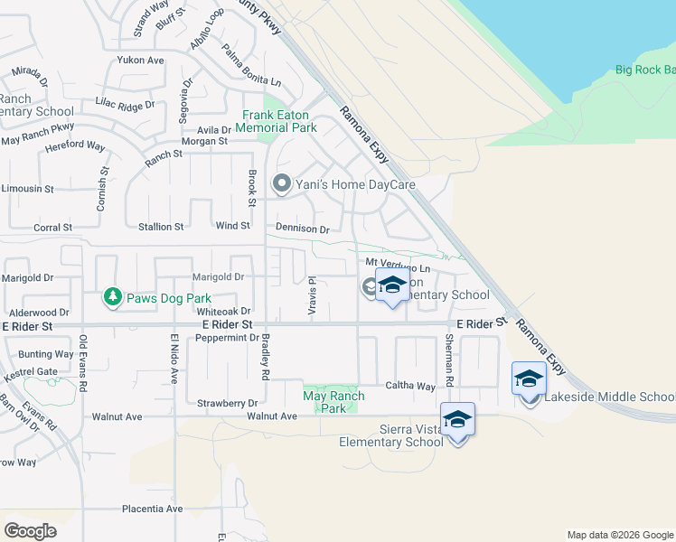 map of restaurants, bars, coffee shops, grocery stores, and more near 1752 Campanella Drive in Perris