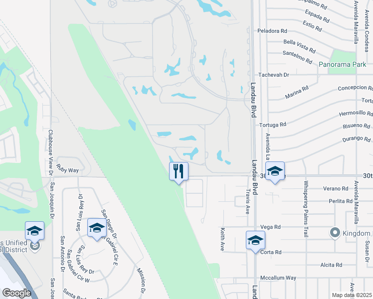 map of restaurants, bars, coffee shops, grocery stores, and more near 67645 Cielo Court in Cathedral City