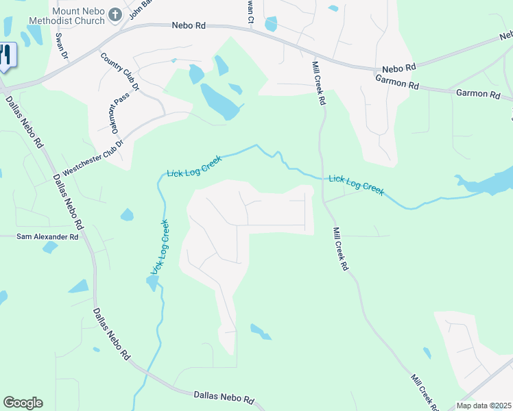 map of restaurants, bars, coffee shops, grocery stores, and more near 44 Creekside Way in Hiram