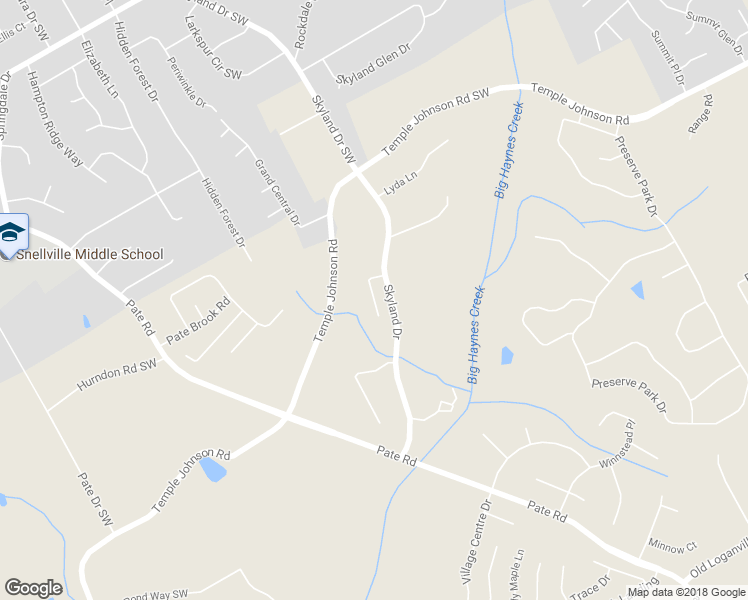 map of restaurants, bars, coffee shops, grocery stores, and more near 3502 Skyland Ridge Court in Loganville