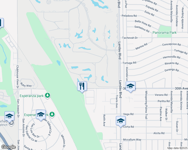 map of restaurants, bars, coffee shops, grocery stores, and more near 29749 West Trancas Drive in Cathedral City