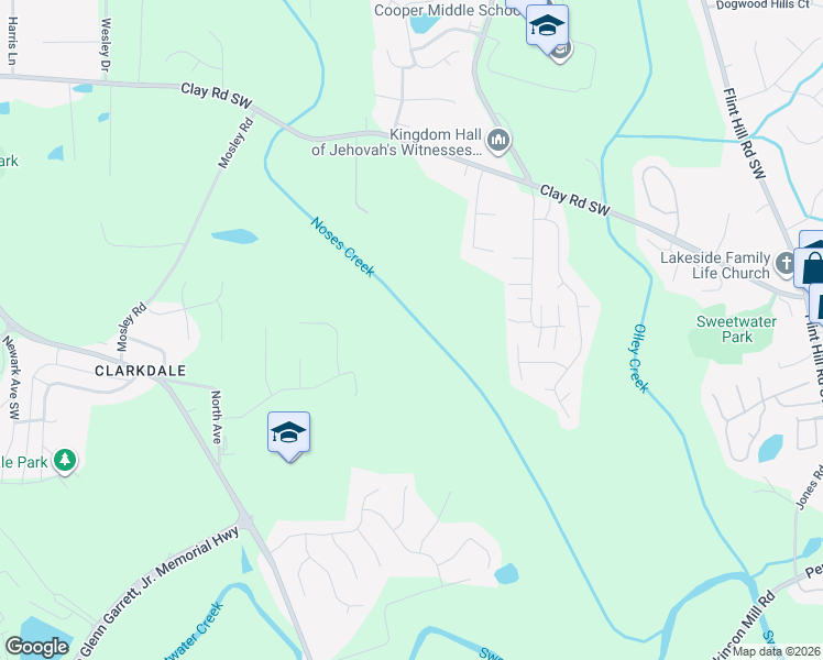 map of restaurants, bars, coffee shops, grocery stores, and more near 5038 Ceylon Drive in Austell