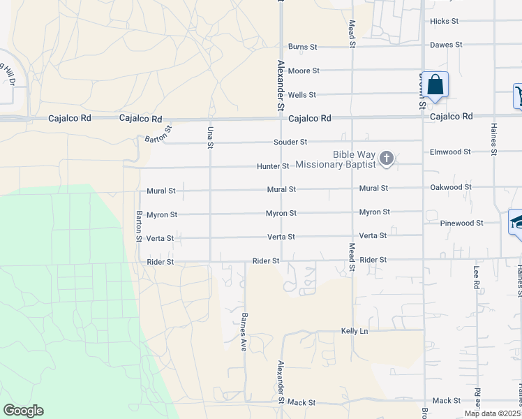 map of restaurants, bars, coffee shops, grocery stores, and more near 20434 Myron Street in Perris