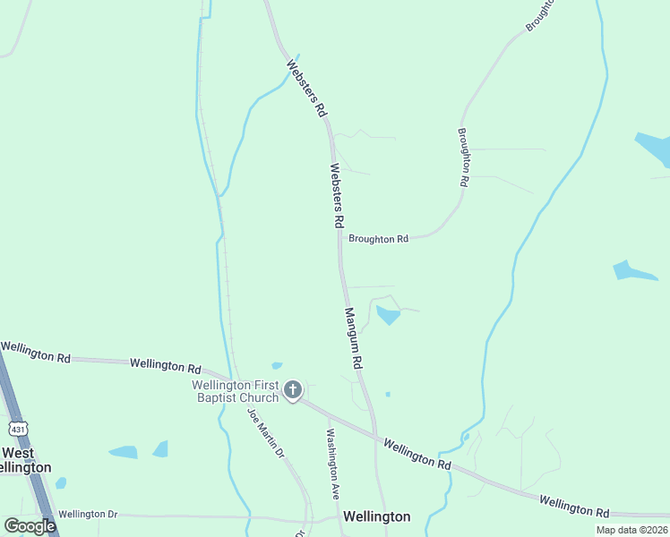 map of restaurants, bars, coffee shops, grocery stores, and more near 483 Mangum Road in Wellington