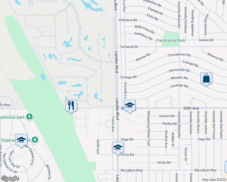 map of restaurants, bars, coffee shops, grocery stores, and more near 29797 East Trancas Drive in Cathedral City