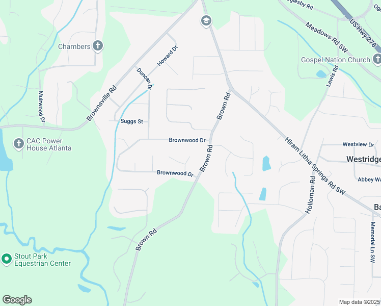 map of restaurants, bars, coffee shops, grocery stores, and more near 5139 Coolamber Drive in Powder Springs