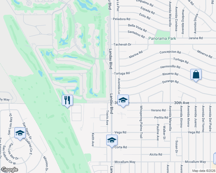map of restaurants, bars, coffee shops, grocery stores, and more near 29797 East Trancas Drive in Cathedral City