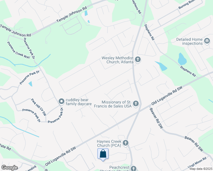 map of restaurants, bars, coffee shops, grocery stores, and more near 1660 Rose Garden Lane in Loganville