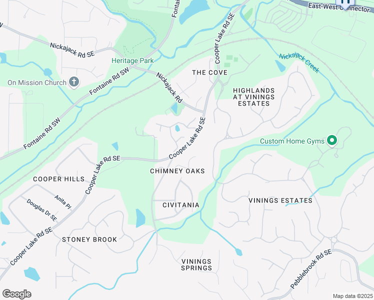 map of restaurants, bars, coffee shops, grocery stores, and more near 482 Cooper Lake Road Southeast in Mableton