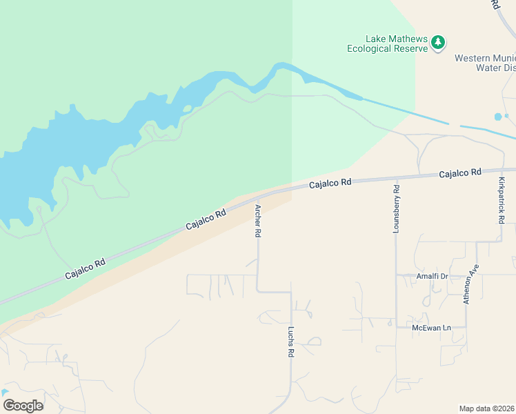 map of restaurants, bars, coffee shops, grocery stores, and more near 20012 Archer Road in Perris