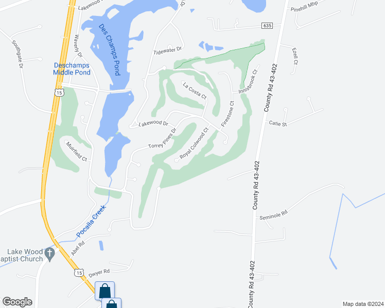 map of restaurants, bars, coffee shops, grocery stores, and more near 3265 Royal Colwood Court in Sumter