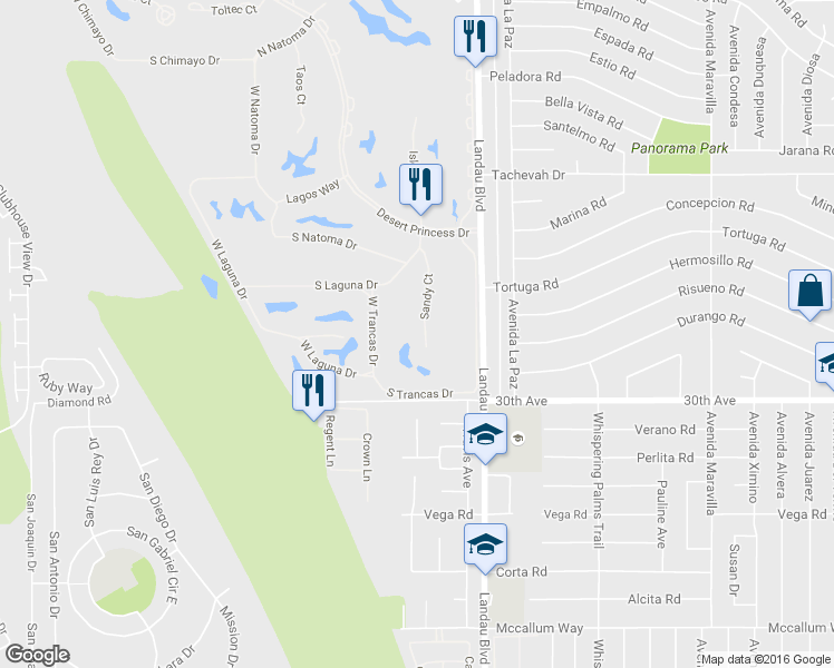 map of restaurants, bars, coffee shops, grocery stores, and more near 29777 Sandy Court in Cathedral City