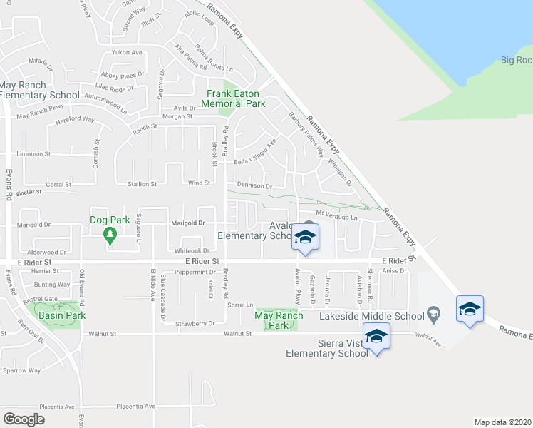 map of restaurants, bars, coffee shops, grocery stores, and more near 1715 Benedetto Point in Perris