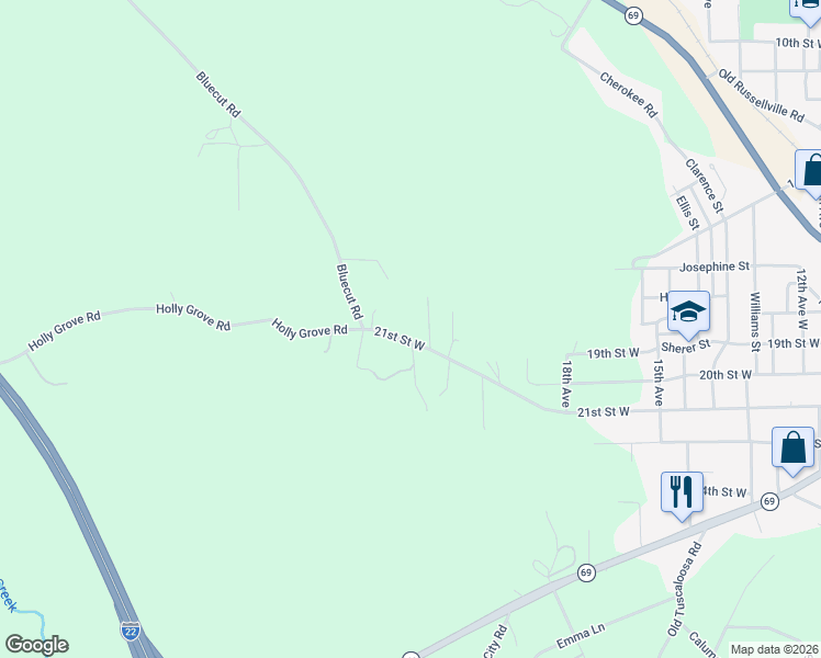 map of restaurants, bars, coffee shops, grocery stores, and more near in Jasper